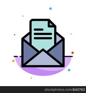 Text, Mail, Office, Pencil Abstract Flat Color Icon Template