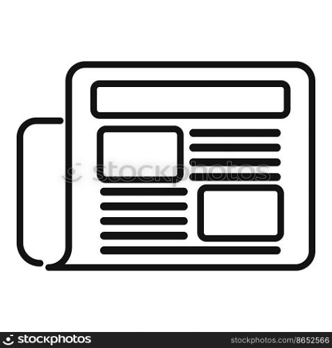 Text newspaper icon outline vector. News paper. Web page. Text newspaper icon outline vector. News paper