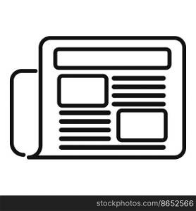 Text newspaper icon outline vector. News paper. Web page. Text newspaper icon outline vector. News paper
