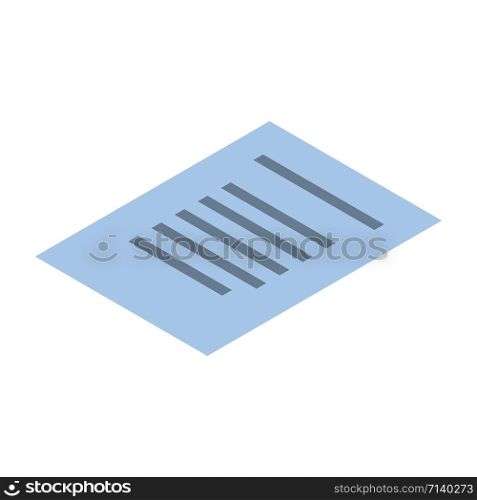 Text paper icon. Isometric of text paper vector icon for web design isolated on white background. Text paper icon, isometric style