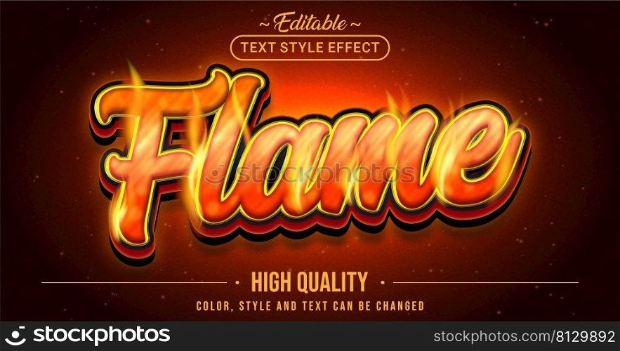 text style effect - Flame text style theme. Graphic Design Element.