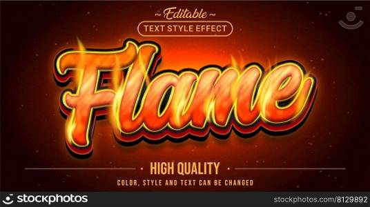 text style effect - Flame text style theme. Graphic Design Element.