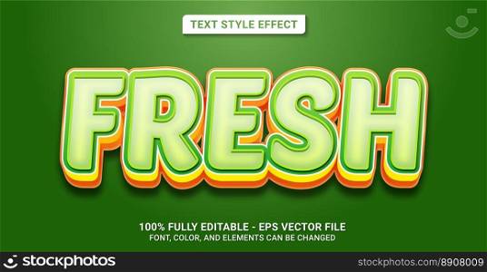 Text Style with Fresh Theme. Editable Text Style Effect. Graphic Design Element.
