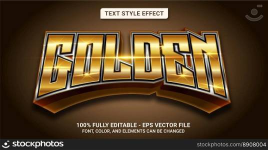 Text Style with Golden Color Theme. Editable Text Style Effect. Graphic Design Element.