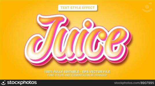 Text Style with Juice Theme. Editable Text Style Effect. Graphic Design Element.