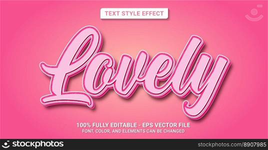Text Style with Lovely Theme. Editable Text Style Effect. Graphic Design Element.