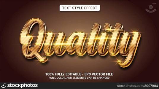 Text Style with Quality Theme. Editable Text Style Effect. Graphic Design Element.