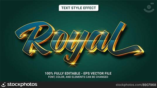 Text Style with Royal Green Theme. Editable Text Style Effect. Graphic Design Element.