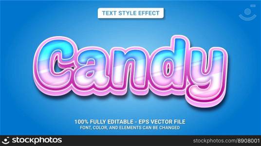 Text Style with Sweet Candy Theme. Editable Text Style Effect. Graphic Design Element.