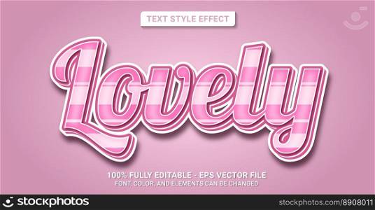 Text Style with Theme. Lovely Editable Text Style Effect. Graphic Design Element.