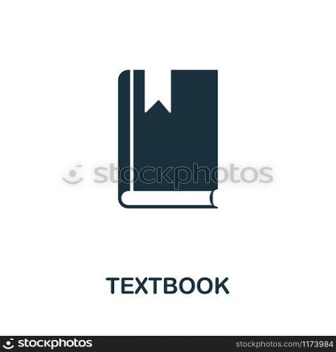 Textbook icon vector illustration. Creative sign from education icons collection. Filled flat Textbook icon for computer and mobile. Symbol, logo vector graphics.. Textbook vector icon symbol. Creative sign from education icons collection. Filled flat Textbook icon for computer and mobile