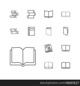 Textbook icons Royalty Free Vector Image
