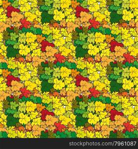 Textile abstract background of colorful autumn leaves
