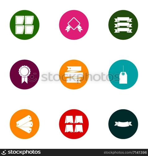 Textile product icons set. Flat set of 9 textile product vector icons for web isolated on white background. Textile product icons set, flat style