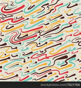 Textile seamless pattern of colorful strokes