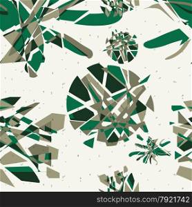 Textile seamless pattern of green abstract explosions