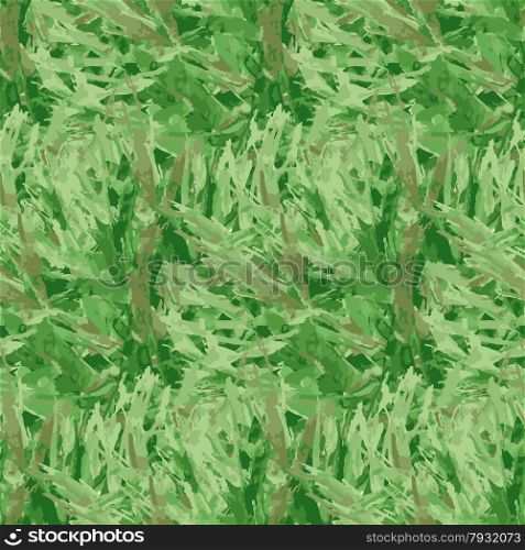 Textile seamless pattern of plants with texture green watercolor