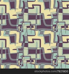 Textile seamless pattern of squares and lines chocolate color