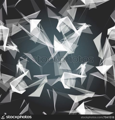 Textile seamless pattern of white triangles on dark backdrop
