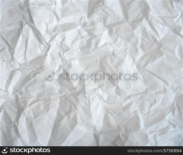 Texture of crumpled paper background. Creased paper texture. Vector illustration