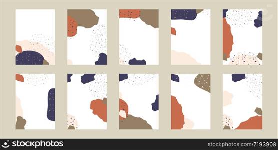 Textured abstract shapes card vector set. Terrain geo dust particles vector background design for wrap, greeting cards and print paper. Earty color tones.. Textured abstract shapes card vector set. Terrain geo dust particles vector background design for wrap, greeting cards and print paper.