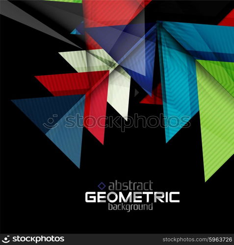 Textured paper geometric shapes on black. Textured paper geometric shapes on black. Vector abstract background