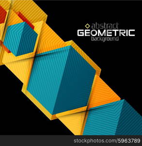 Textured paper geometric shapes on black. Textured paper geometric shapes on black. Vector abstract background