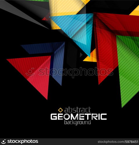 Textured paper geometric shapes on black. Textured paper geometric shapes on black. Vector abstract background