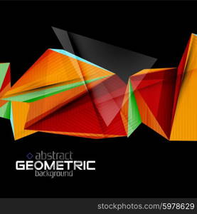 Textured paper geometric shapes on black. Textured paper geometric shapes on black. Vector abstract background