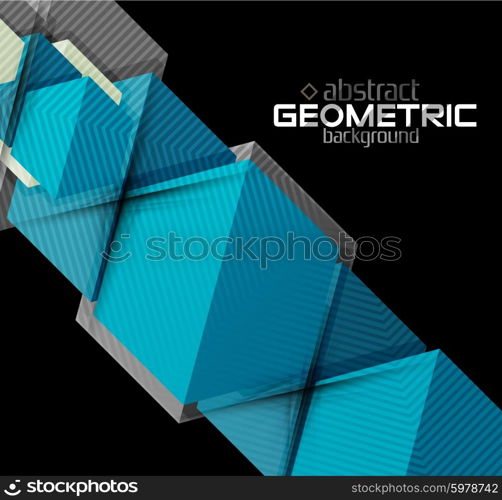 Textured paper geometric shapes on black. Textured paper geometric shapes on black. Vector abstract background