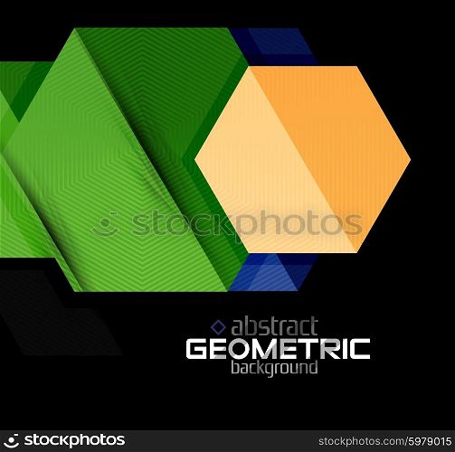 Textured paper geometric shapes on black. Textured paper geometric shapes on black. Vector abstract background