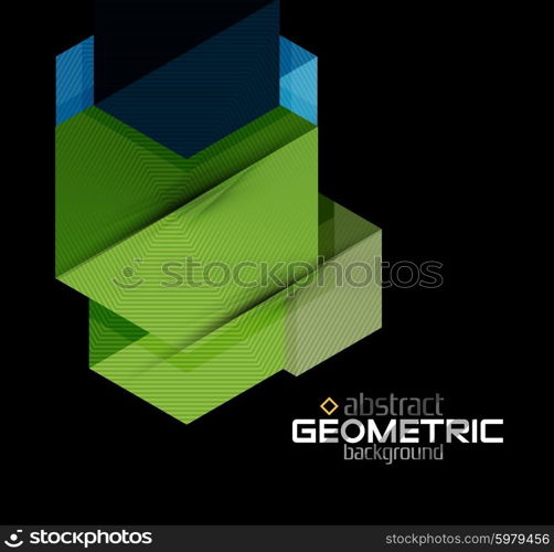 Textured paper geometric shapes on black. Textured paper geometric shapes on black. Vector abstract background