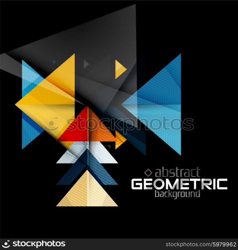 Textured paper geometric shapes on black. Textured paper geometric shapes on black. Vector abstract background