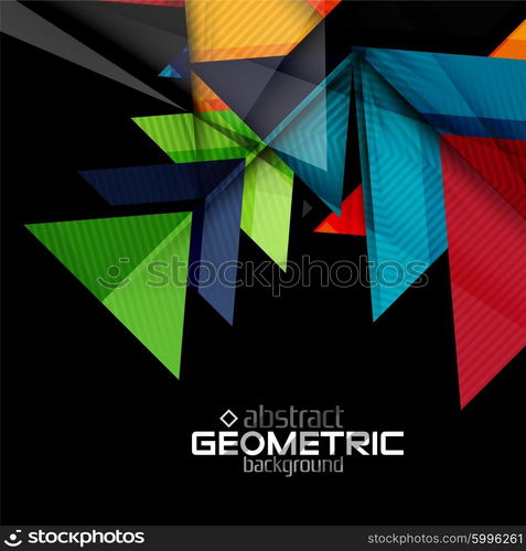 Textured paper geometric shapes on black. Textured paper geometric shapes on black. Vector abstract background