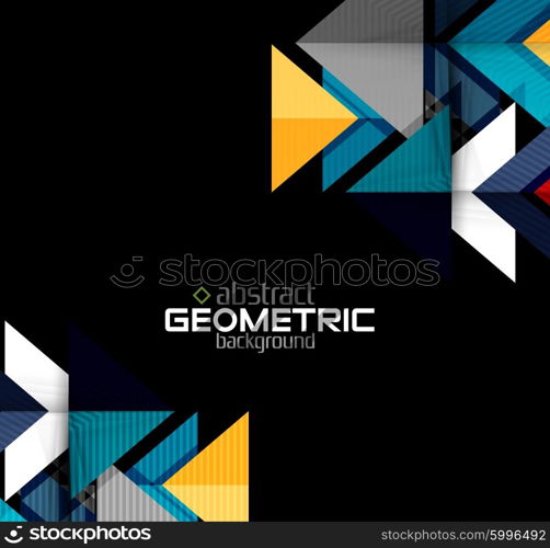 Textured paper geometric shapes on black. Textured paper geometric shapes on black. Vector abstract background