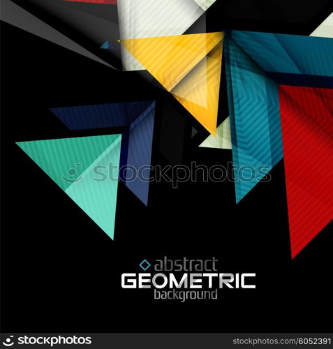 Textured paper geometric shapes on black. Textured paper geometric shapes on black. Vector abstract background