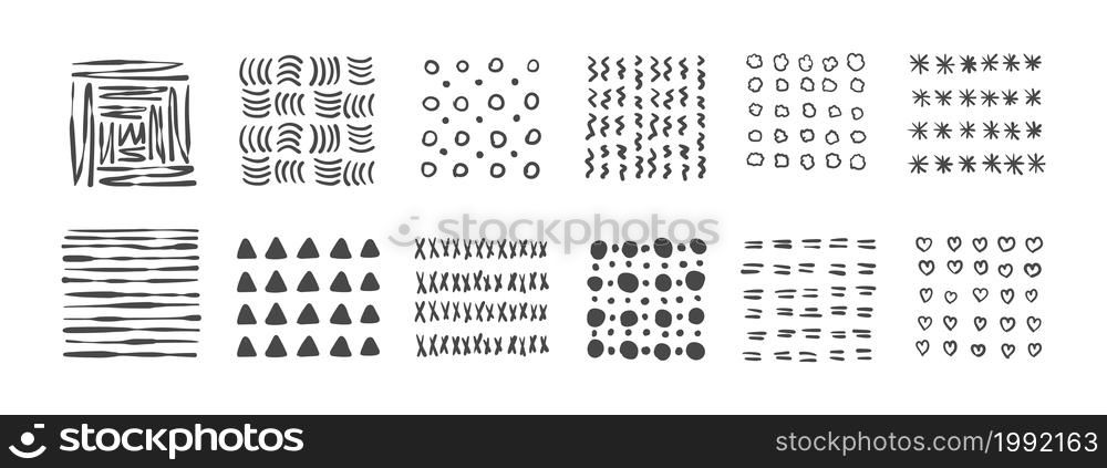 Textures. A set of hand-drawn textures. Elements for hand-drawn textures. Vector Elements