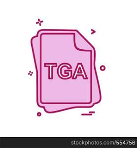 TGA file type icon design vector