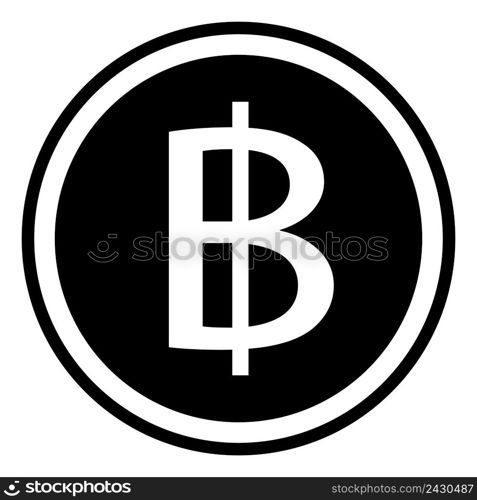 Thai baht sign currency Thailand vector baht coin vector