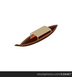 Thai fishing boat icon in isometric 3d style isolated on white background. Thai fishing boat icon, isometric 3d style