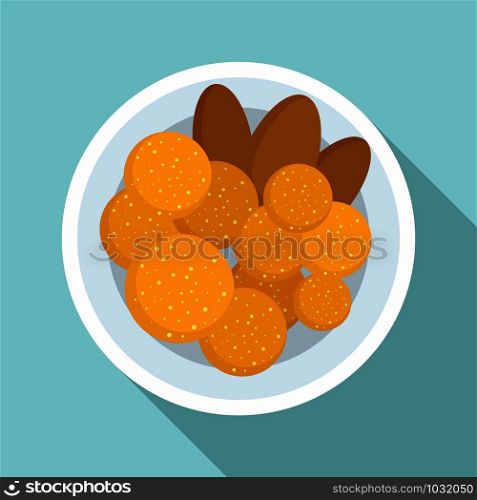 Thai food cutlet icon. Flat illustration of thai food cutlet vector icon for web design. Thai food cutlet icon, flat style