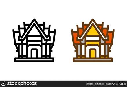 thai temple icon for decoration, website, web, mobile app, printing, banner, logo, poster design, map, infographic, etc.