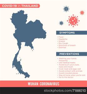 Thailand - Asia Country Map. Covid-29, Corona Virus Map Infographic Vector Template EPS 10.