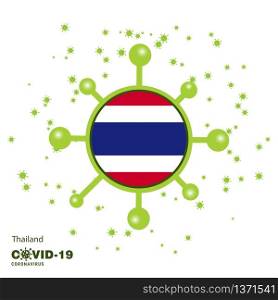 Thailand Coronavius Flag Awareness Background. Stay home, Stay Healthy. Take care of your own health. Pray for Country