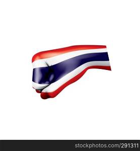 Thailand flag and hand on white background. Vector illustration.. Thailand flag and hand on white background. Vector illustration