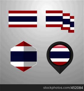 Thailand flag design set vector