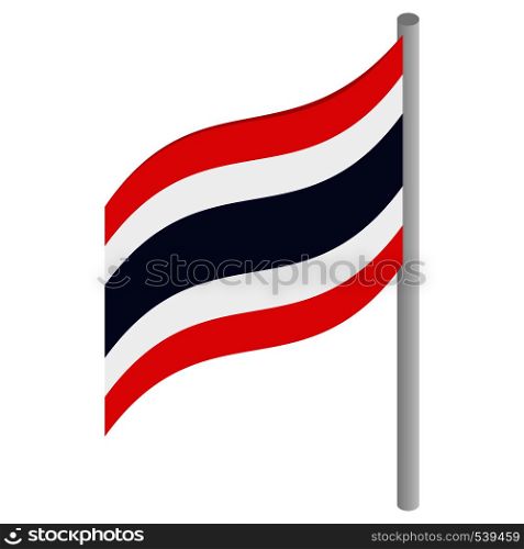 Thailand flag icon in isometric 3d style isolated on white background. Thailand flag icon, isometric 3d style