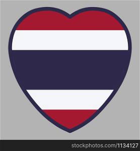 Thailand Flag In Heart Shape Vector illustration eps 10.. Thailand Flag In Heart Shape Vector illustration eps 10