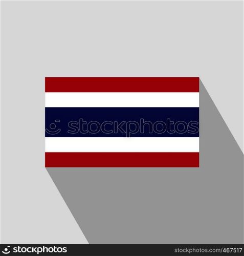 Thailand flag Long Shadow design vector
