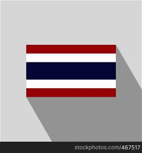 Thailand flag Long Shadow design vector